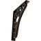 Ekena Millwork Tristan Wrought Iron Bracket, (Triple center brace), Antiqued Brass 2"W x 12"D x 15"H BKTM02X12X15TTNABS - alternate 1